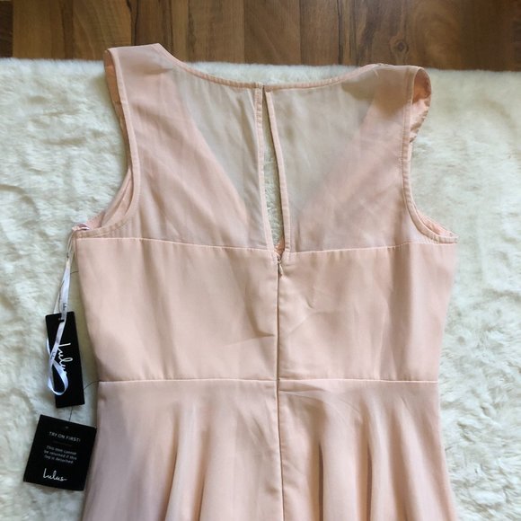 Lulu's NWT Here for Love Blush Sleeveless Maxi Dress bridesmaid formal dress L - Picture 5 of 12